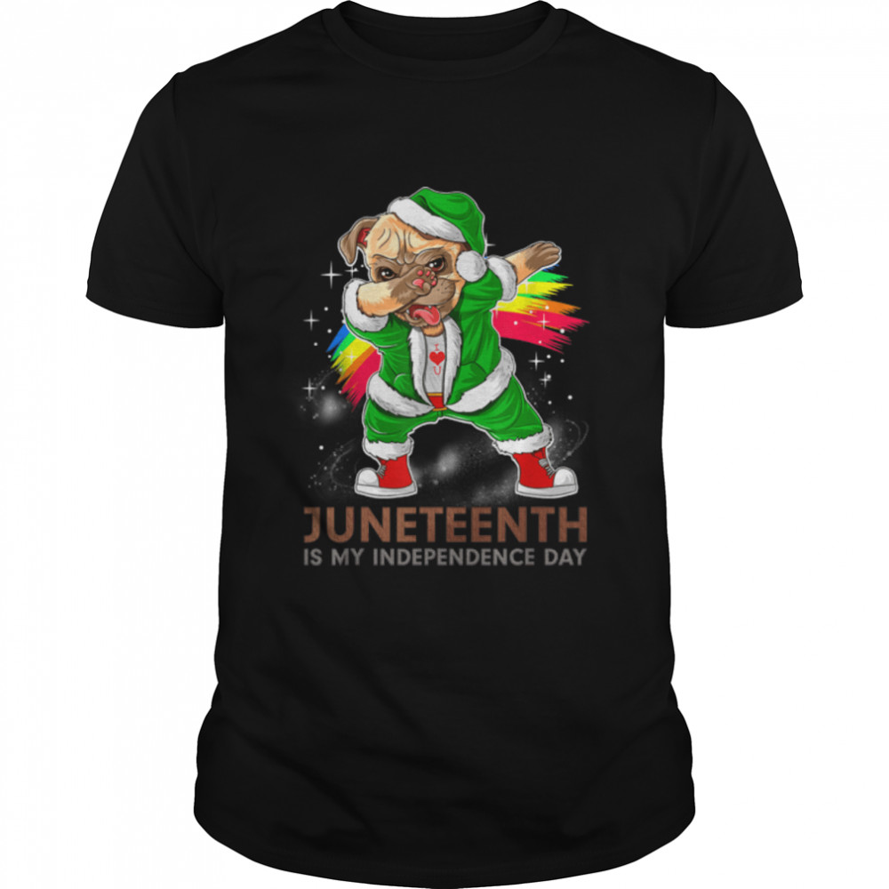 Juneteenth Is My Independence Day Kids Dabbing Funny Animal T-Shirt B0B38Fh7Rc