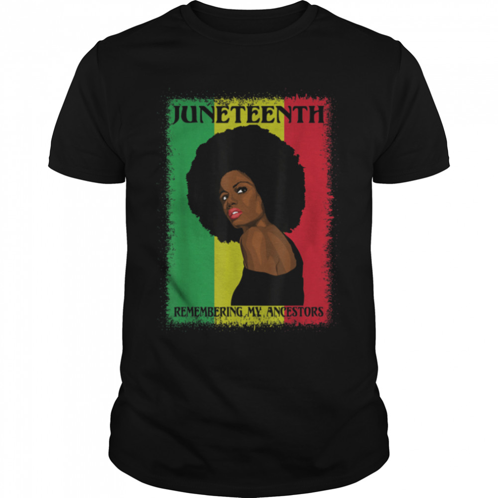 Remembering My Ancestors African American Woman Juneteenth T- B0B35X3HFK Classic Men's T-shirt