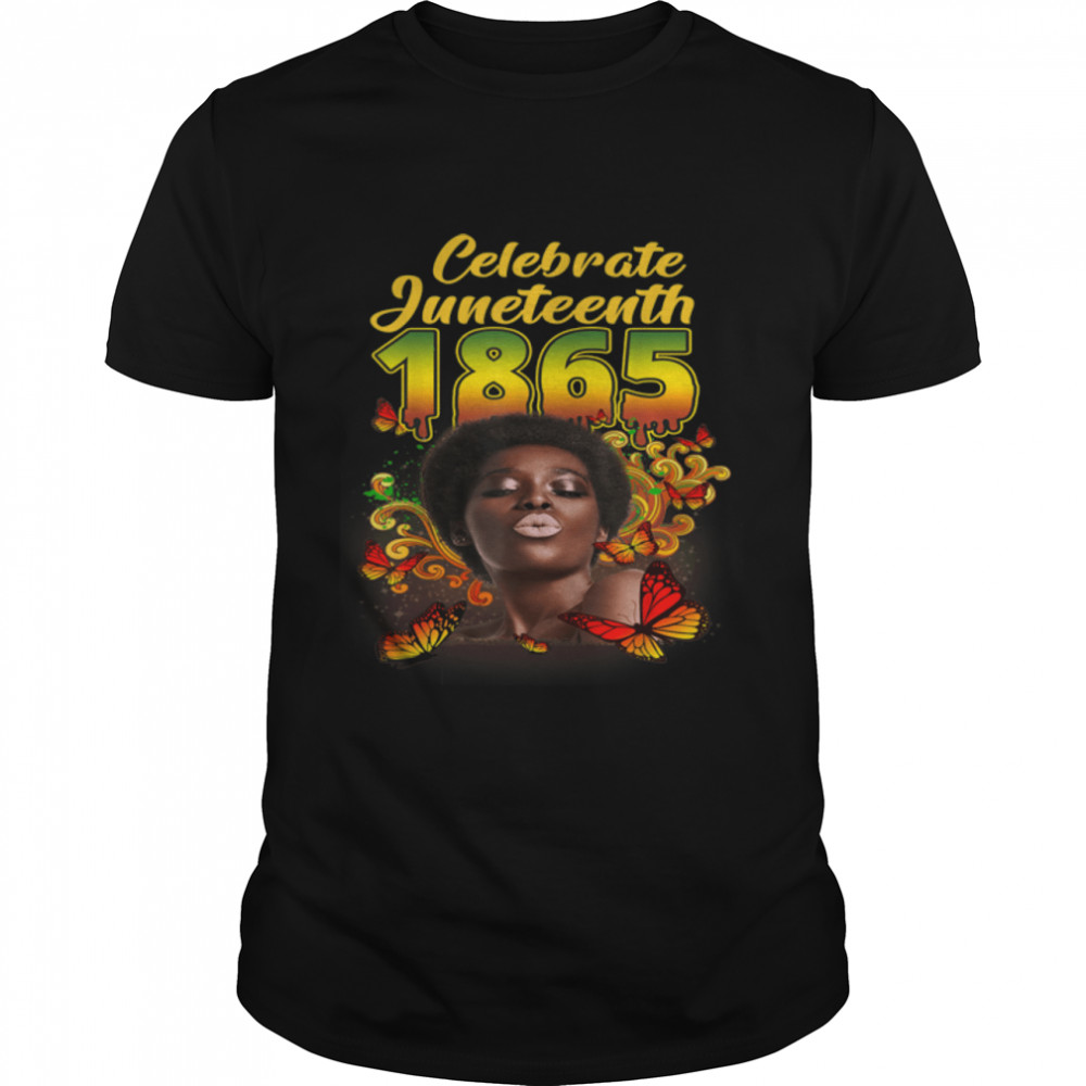 Celebrate Juneteenth Messy Bun Black Women Melanin Pride T-Shirt B0B3Dpgd8M