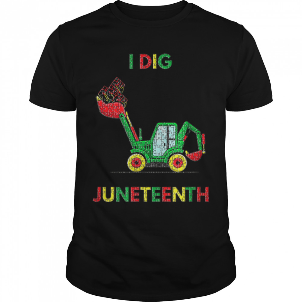I Dig Juneteenth Fists Tractor Funny Toddler Boys T-Shirt B0B3Dmphz9