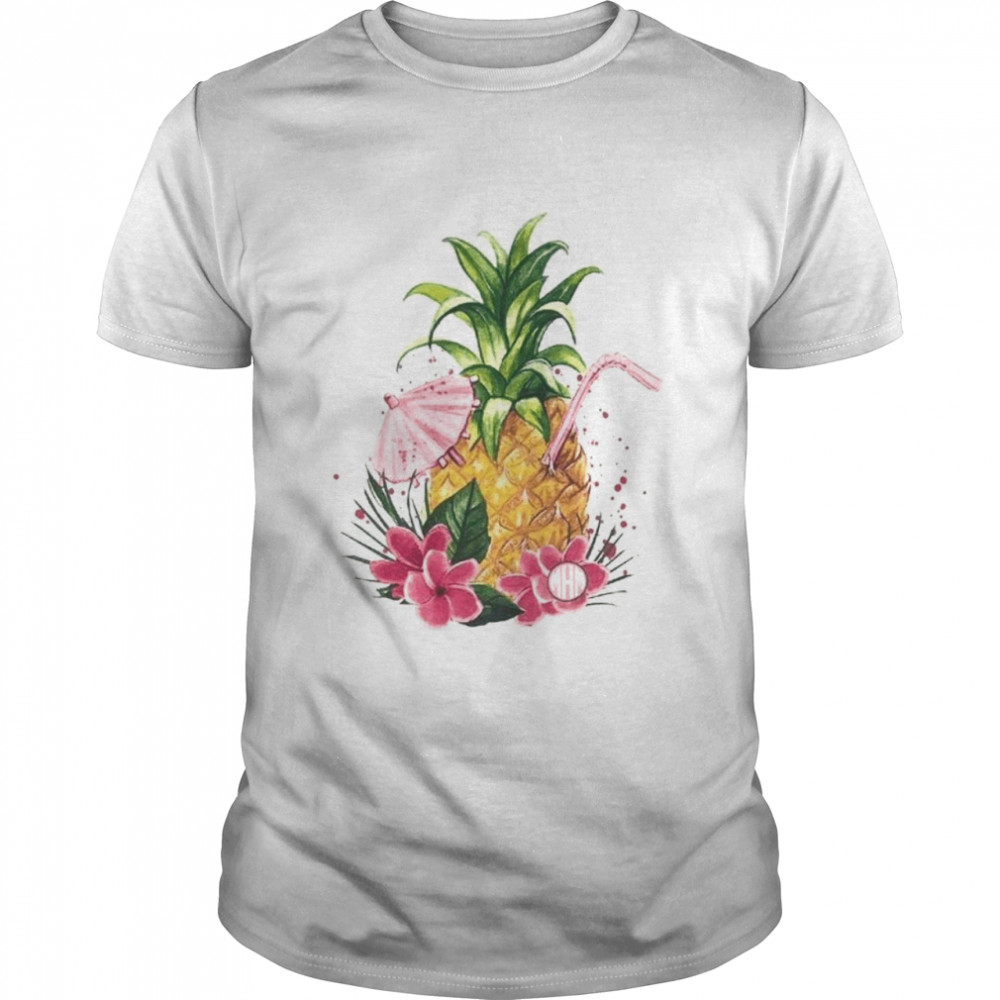 Monogrammed Tropical Pineapple Graphic Shirt