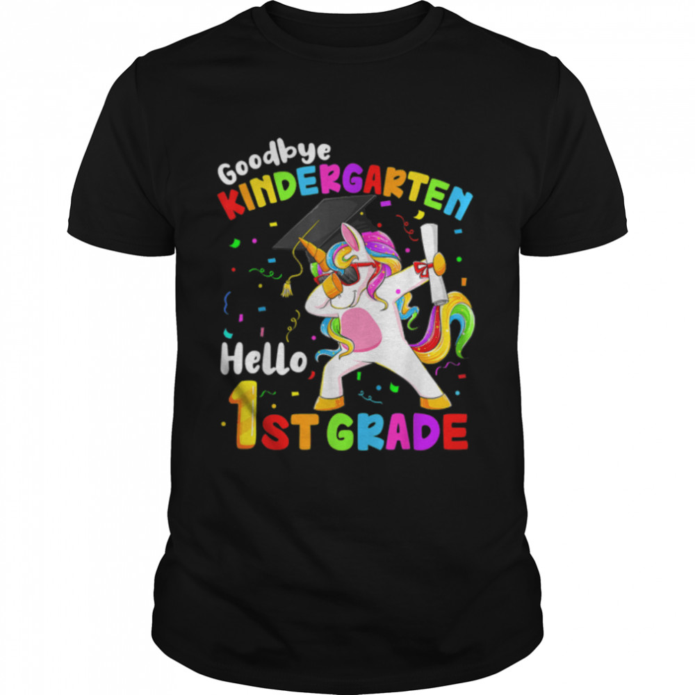 Goodbye Kindergarten Hello 1st Grade Graduation Unicorn Girl T- B0B3QTV9KS Classic Men's T-shirt