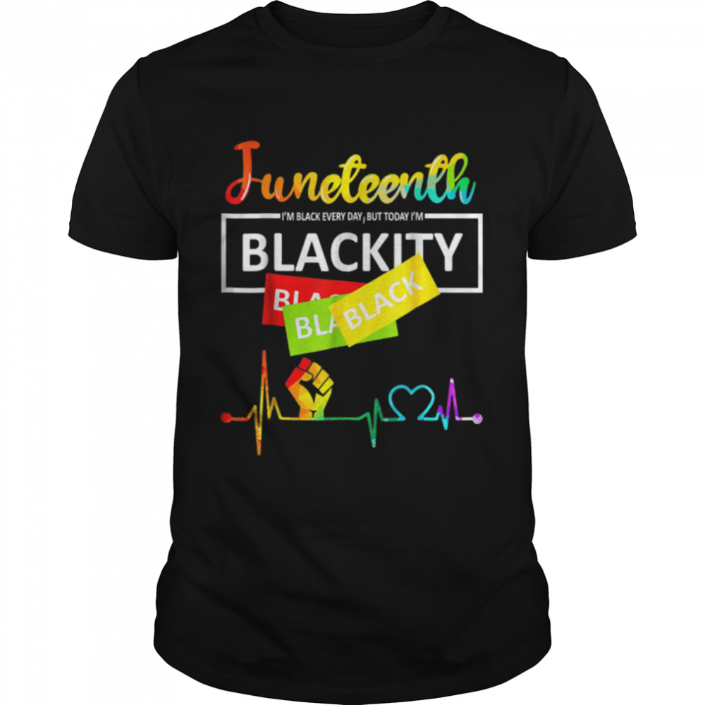 Juneteenth Blackity Heartbeat Black History African America T-Shirt B0B3Zwdkvm