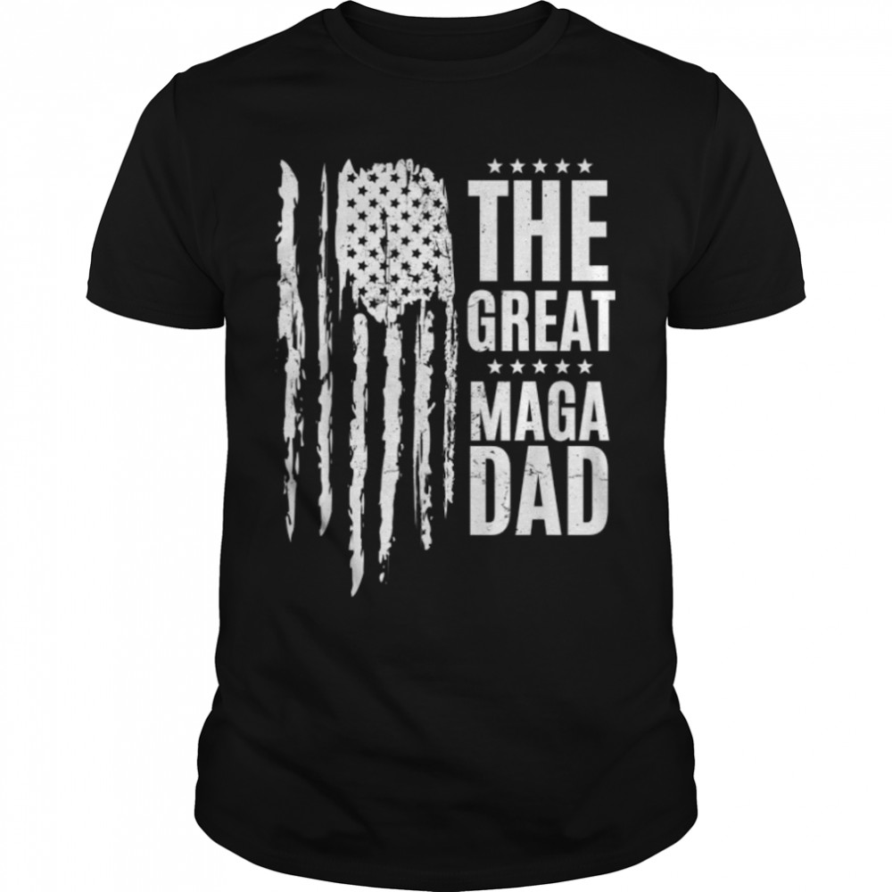Mens The Great Maga Dad Pro Trump Anti Biden US Flag Fathers Day T- B0B412MJNS Classic Men's T-shirt