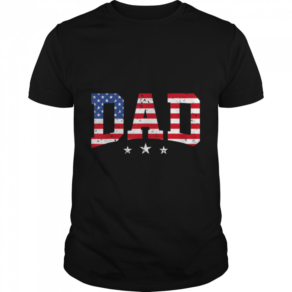 Mens Vintage Dad Father's Day American Flag USA Dad 4th Of July T- B0B3SPWWF2 Classic Men's T-shirt