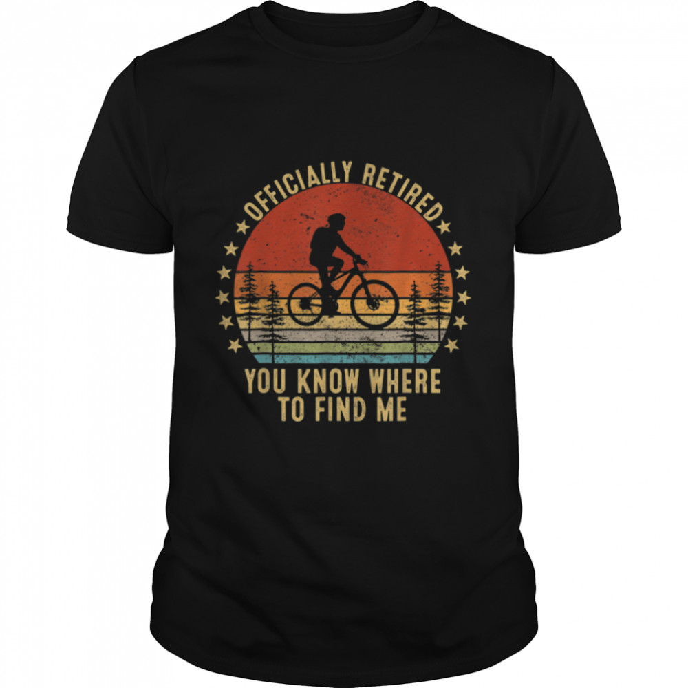Officially Retired 2022 - Vintage Bicycling Dad Retirement T- B0B3QG9C5Y Classic Men's T-shirt