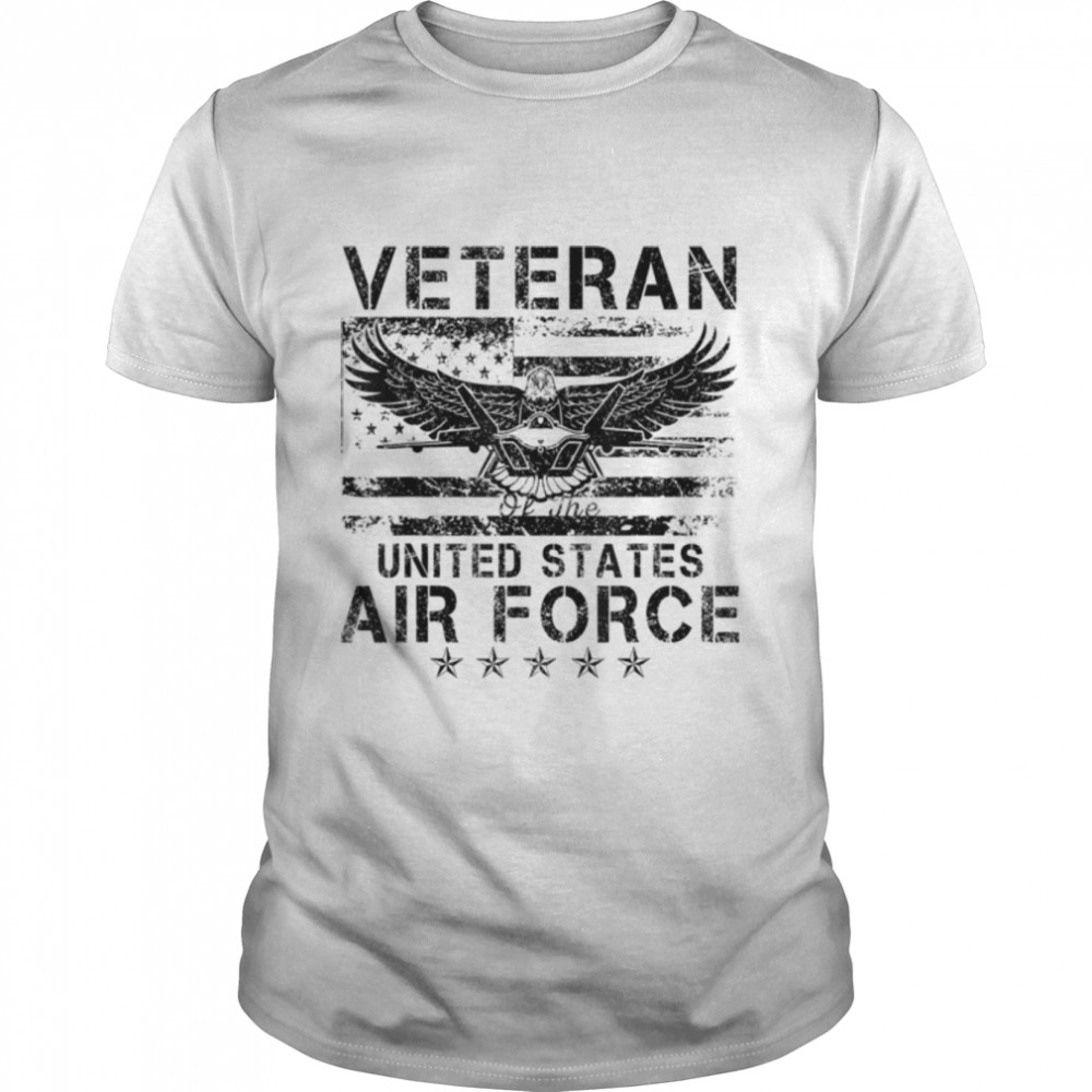 Proud US Air Force Veteran Vintage USA Flag for Men Women T- B0B418W3JX Classic Men's T-shirt