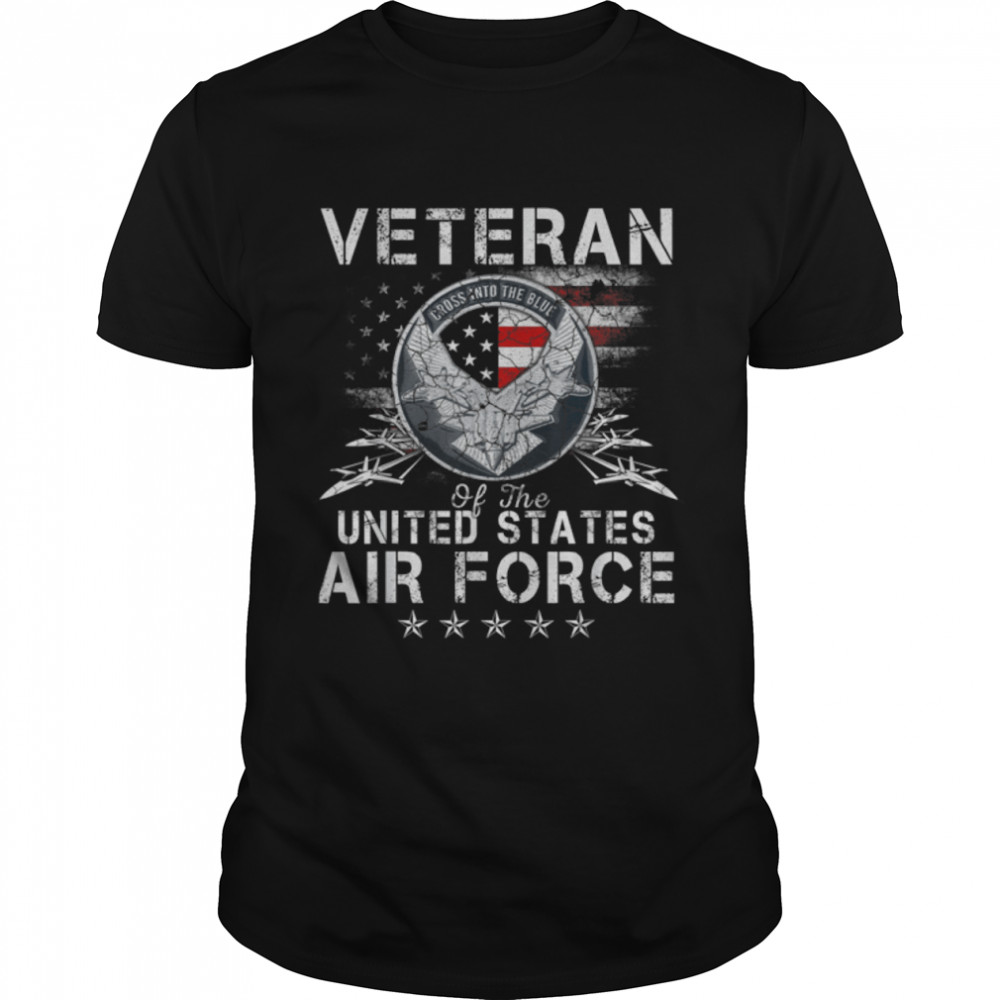 Vintage USA Flag Proud Veteran US Air Force for Men Women T- B0B415X5QS Classic Men's T-shirt