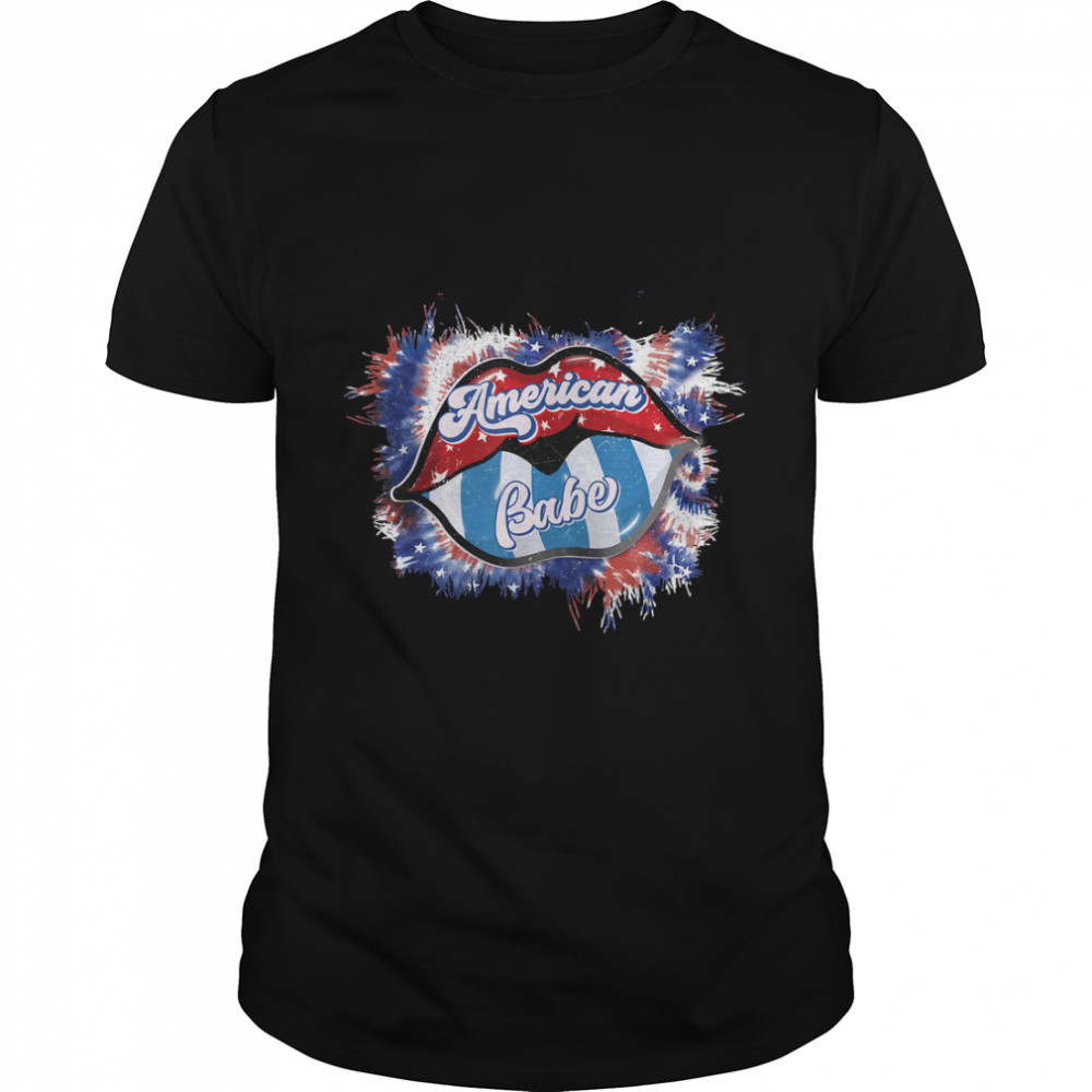 July 4th Celebration Stars Graphic Mouth Novelty Tees T-Shirt