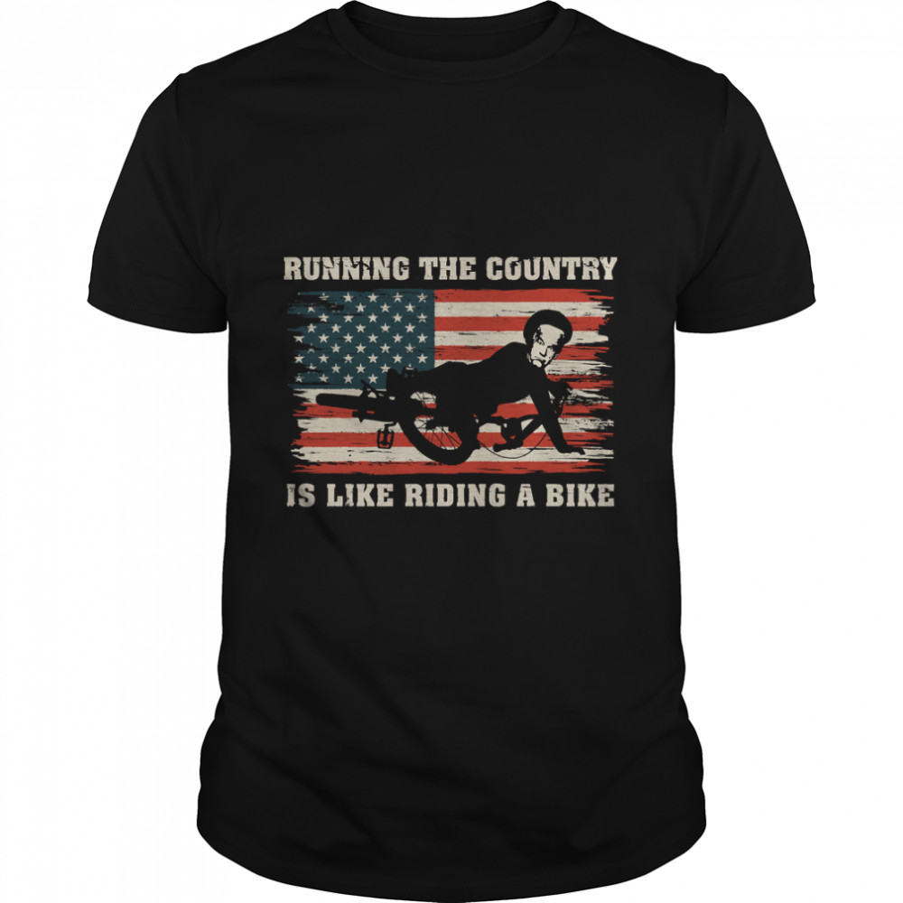 Running The Country Is Like Riding A Bike Funny Joe Biden Essential T-Shirt