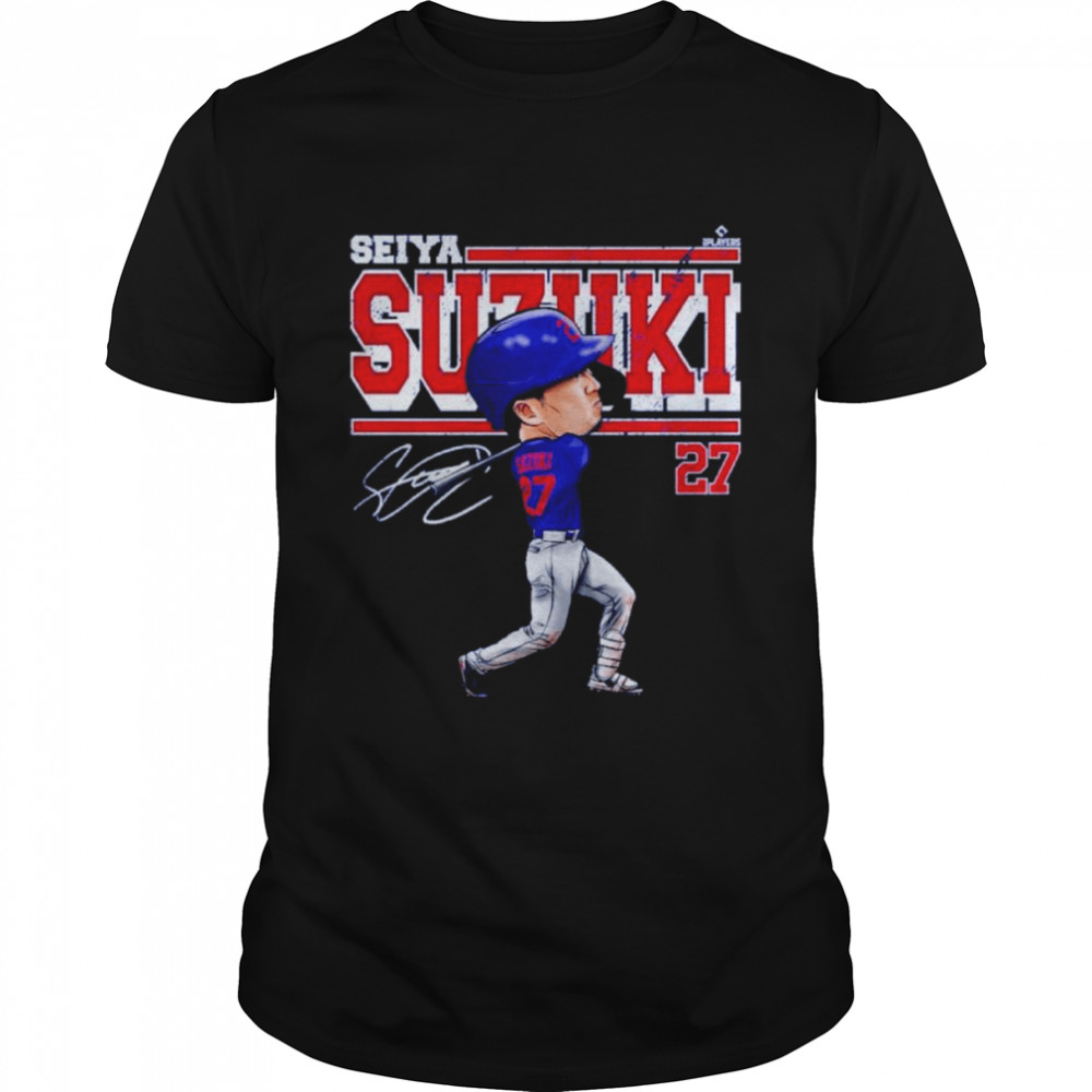 Seiya Suzuki Chicago C Cartoon Baseball Signatures Shirt - Kingteeshop