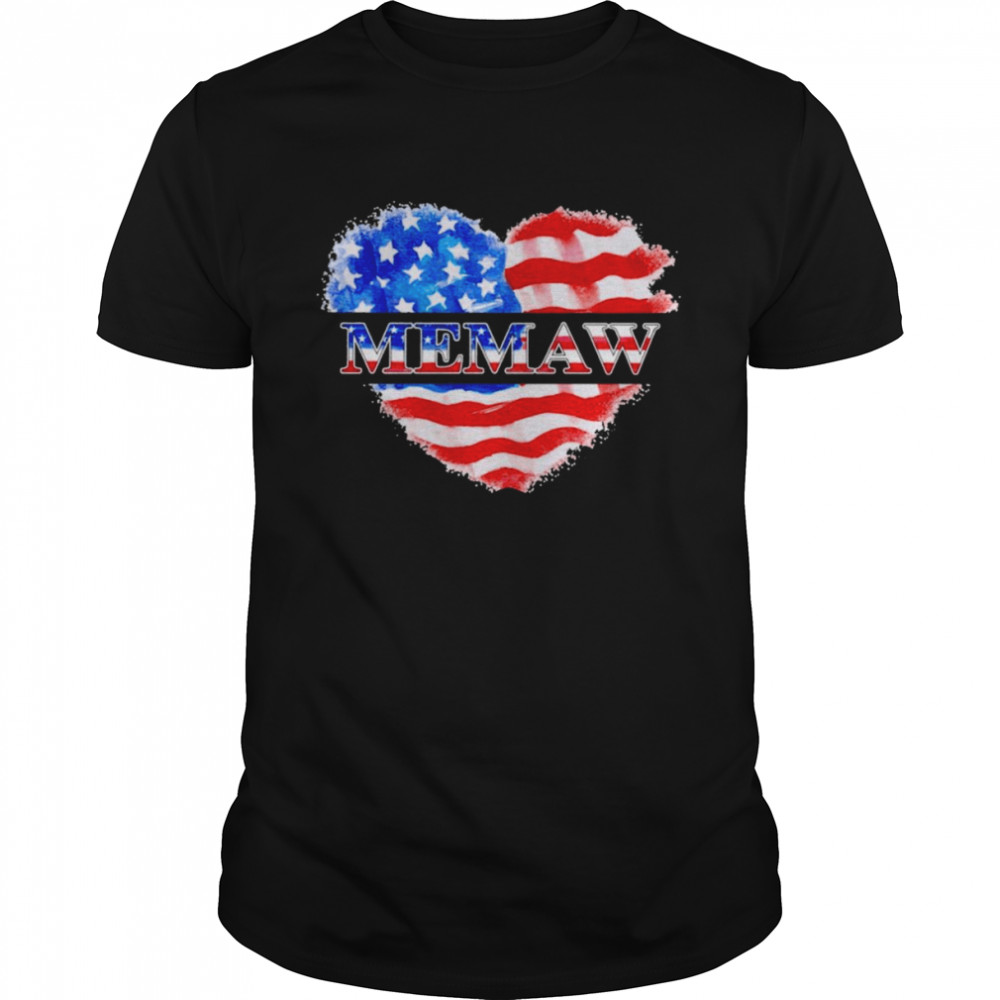 4th Of July Memaw Heart Independence  Classic Men's T-shirt