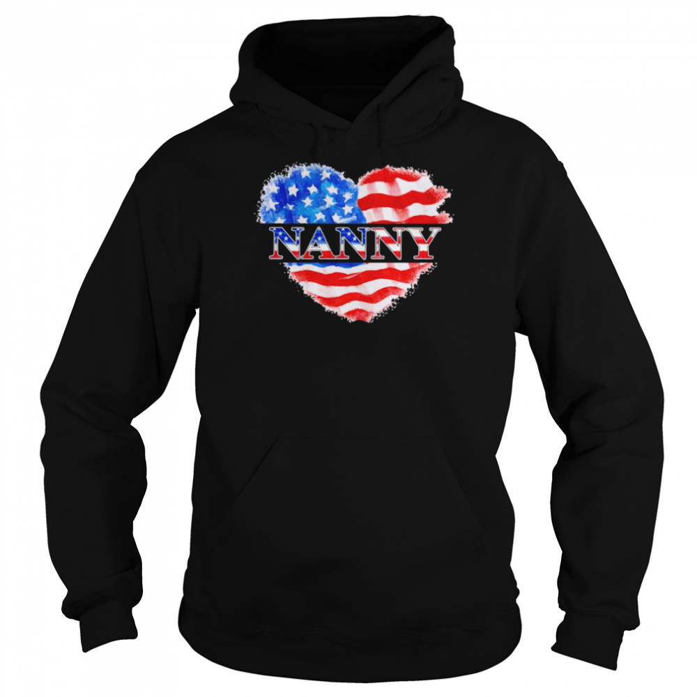 4th Of July Nanny Heart Independence  Unisex Hoodie