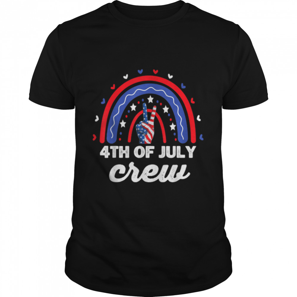 Fourth 4th of July Crew Matching Family Peace Sign Fun Group T- B0B4ZJKCJ9 Classic Men's T-shirt