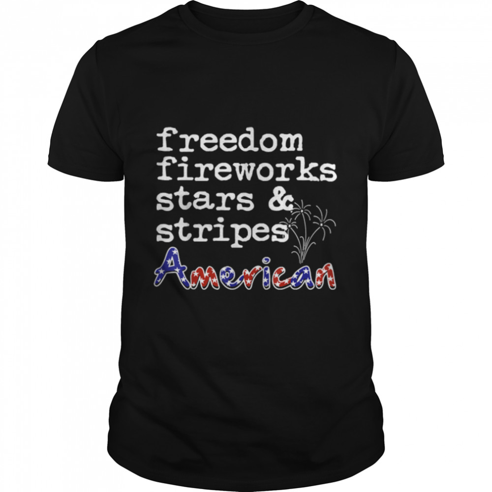 Freedom Fireworks Stars And Stripes USA, Happy 4th of July T- B0B45MCD74 Classic Men's T-shirt