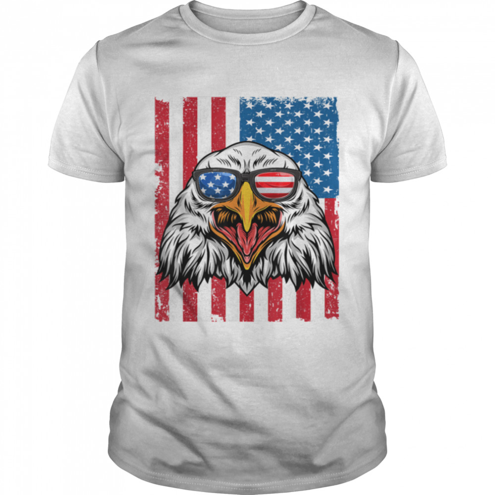 Funny 4th Of July USA Flag American Patriotic Eagle T- B0B45KJNPQ Classic Men's T-shirt