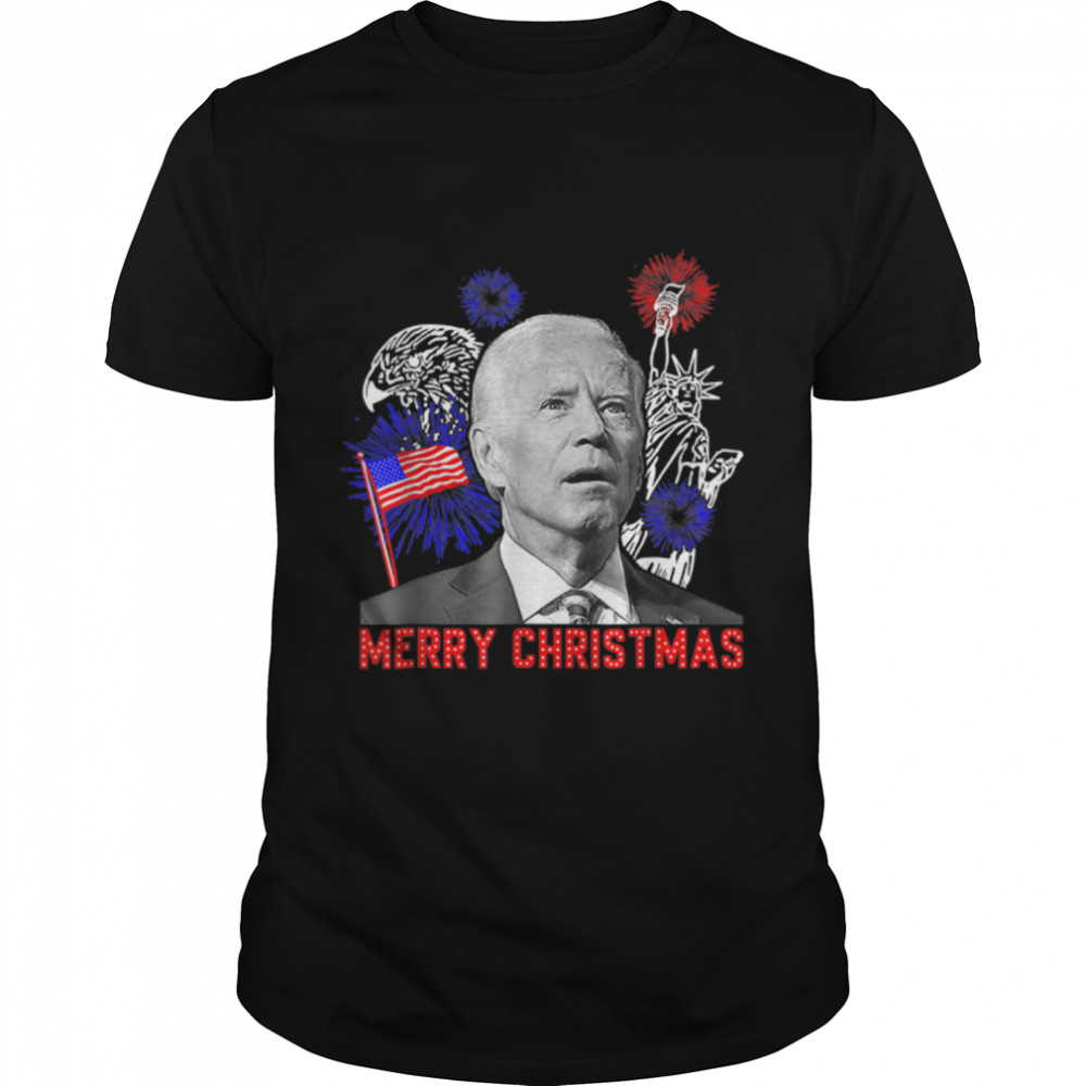 Funny Joe Biden Happy Christmas in July USA flag T- B0B4ZZMY7H Classic Men's T-shirt