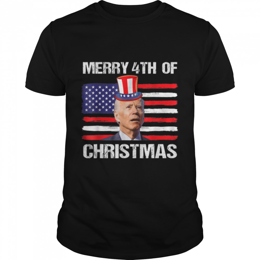 Funny Joe Biden Merry Christmas For Fourth Of July T- B0B4Z8SZ8Y Classic Men's T-shirt