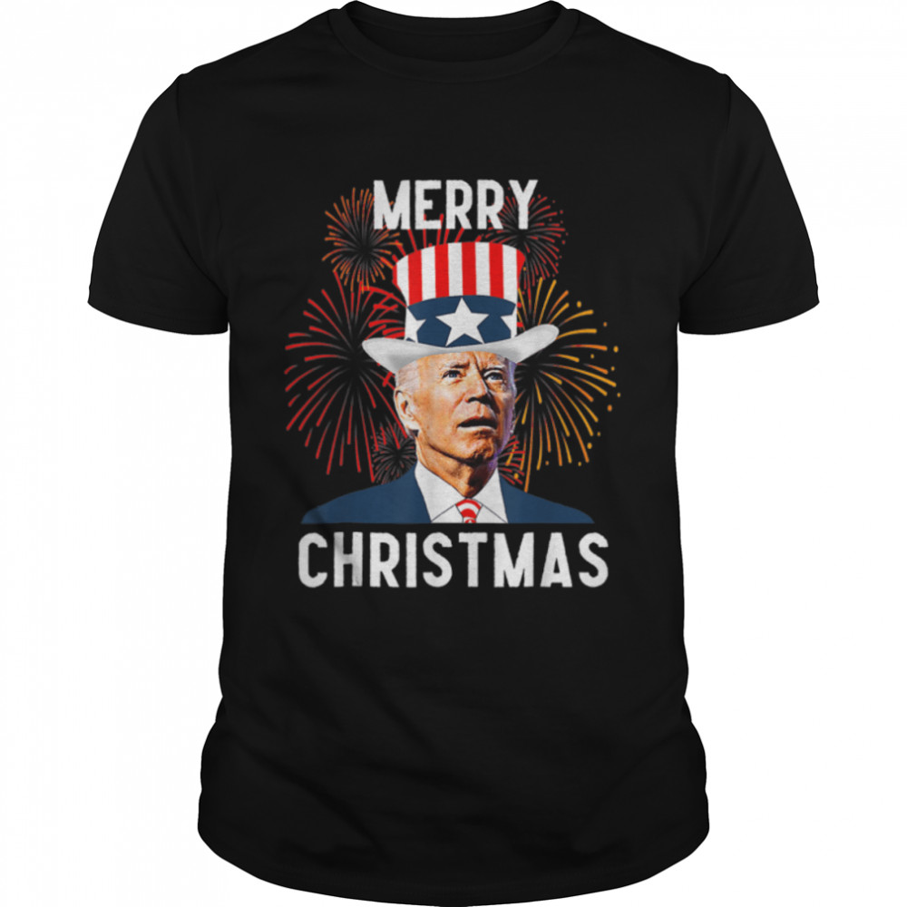 Funny Joe Biden Merry Christmas Fourth Of July T- B0B4ZZQHP5 Classic Men's T-shirt