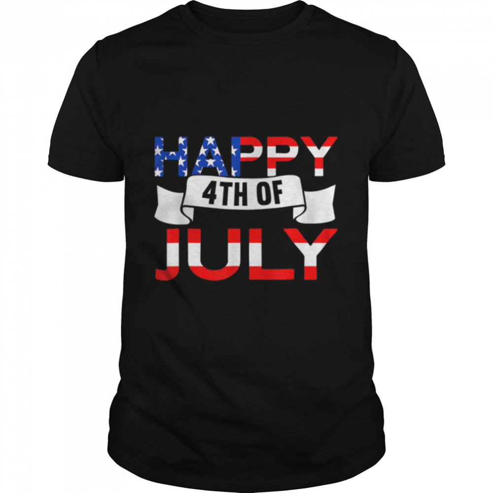 Happy 4th Of July American Flag USA Funny 4th Of July T- B0B45M6N7C Classic Men's T-shirt