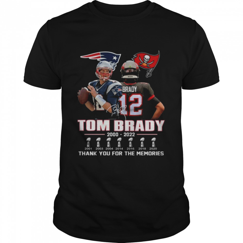 Tom Brady 2000-2022 thank you for the memories signature shirt Classic Men's T-shirt