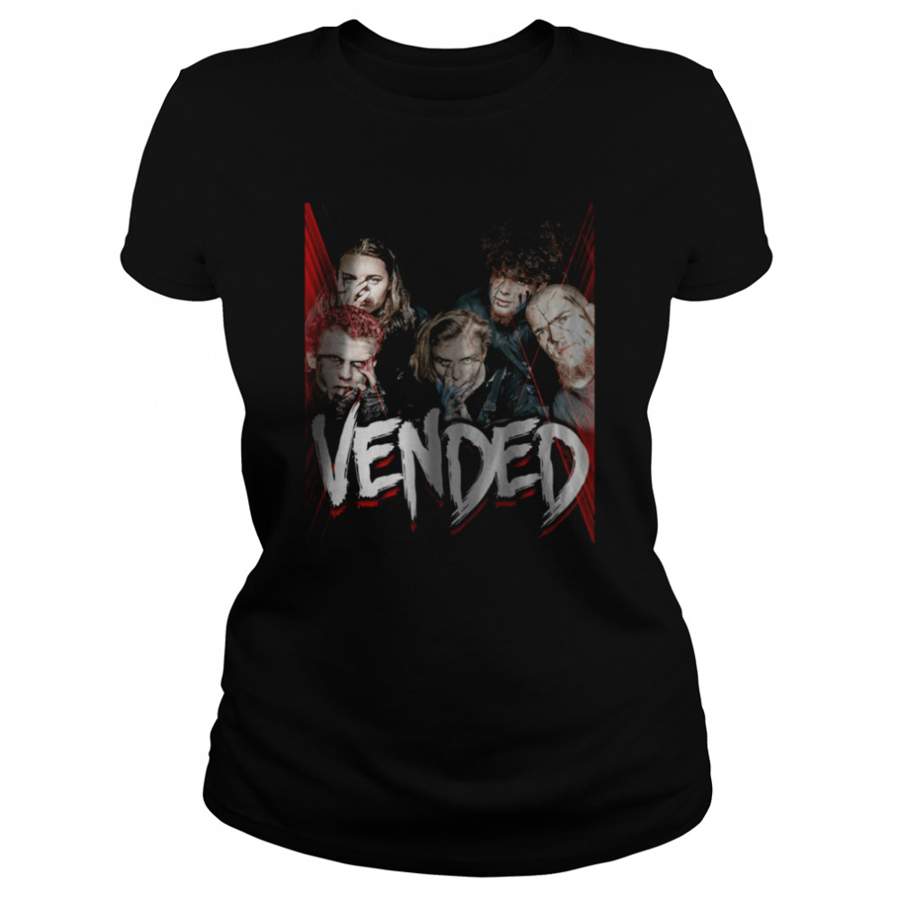VENDED METAL BAND LOGO FRONT SIDE BLACK TEE SHIRT Classic Women's T-shirt