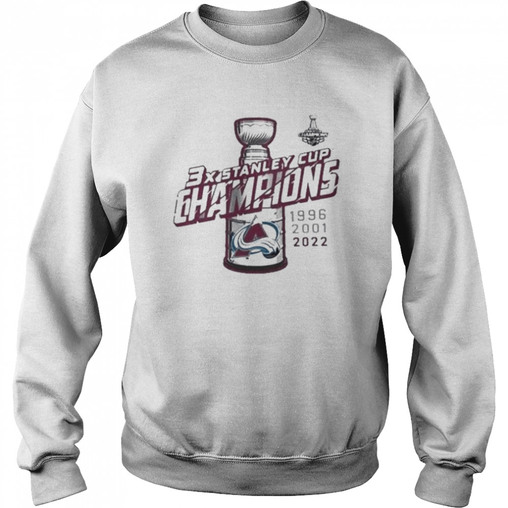 Colorado Avalanche stanley cup champions 1996 2001 2022 shirt, hoodie,  sweater and long sleeve