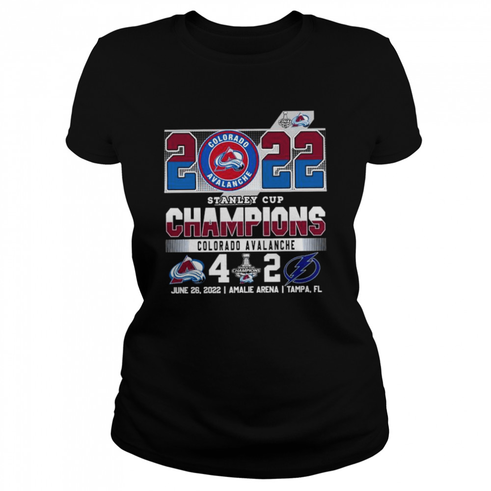 Colorado Avalanche and Tampa Bay Lightning 2022 Stanley Cup Champions shirt Classic Women's T-shirt