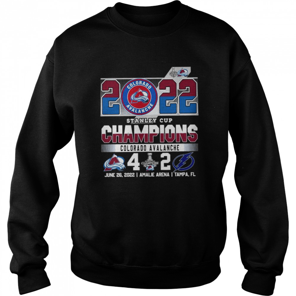Colorado Avalanche and Tampa Bay Lightning 2022 Stanley Cup Champions shirt Unisex Sweatshirt