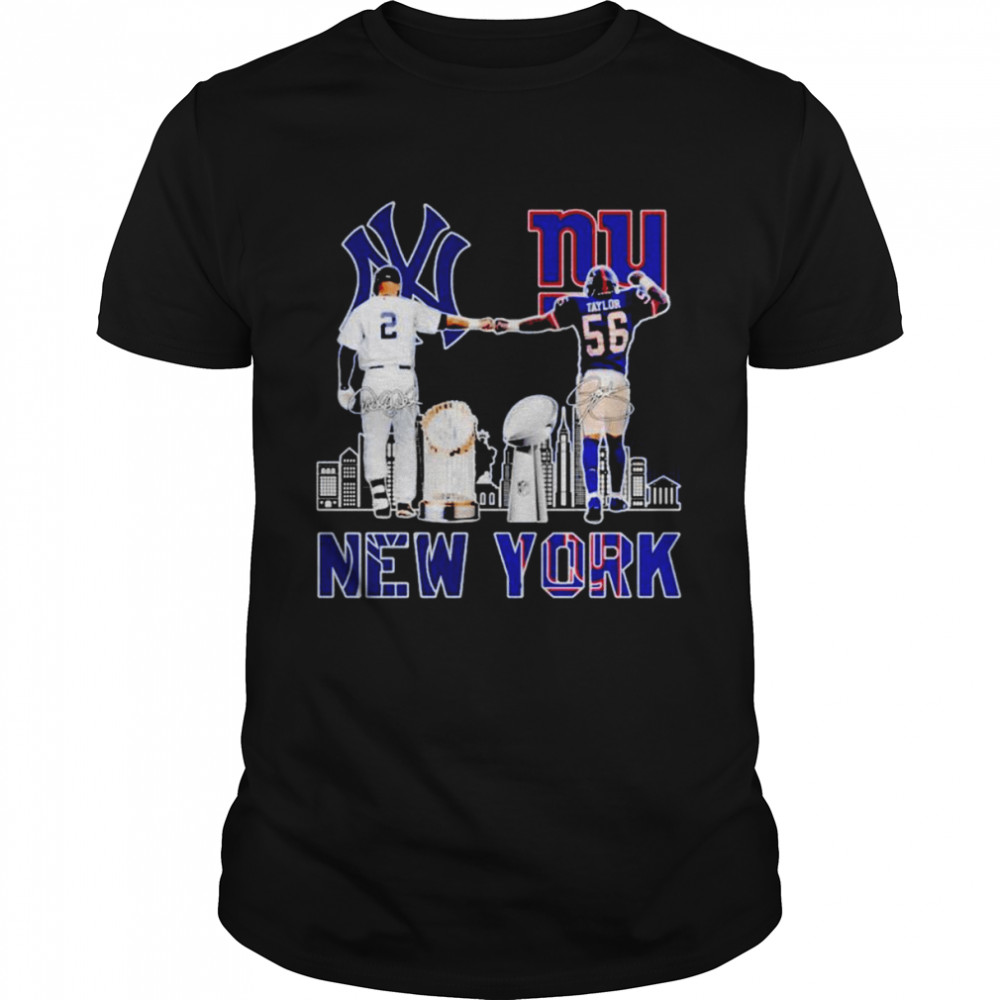 Derek Jeter New York Yankees and Lawrence Taylor New York Giants signatures  shirt, hoodie, sweater, long sleeve and tank top