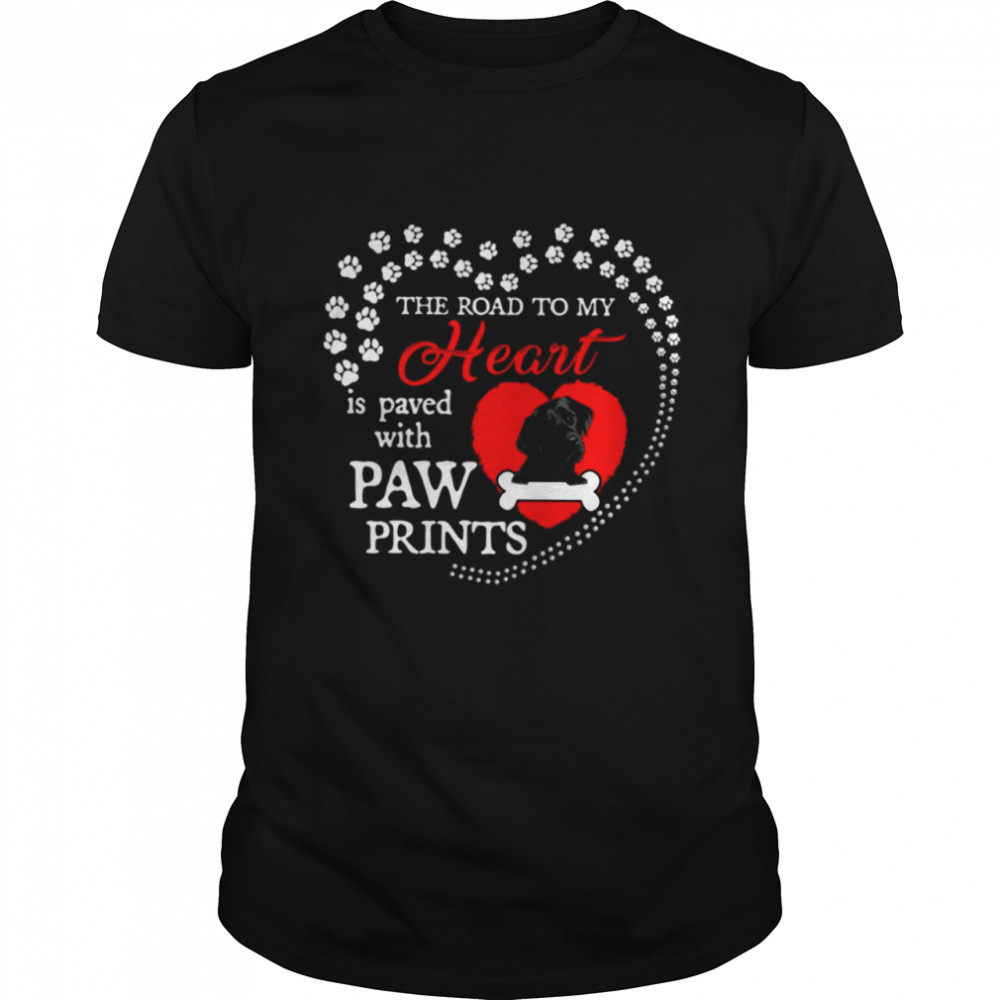 BLACK Labrador the road to my heart is paved with paw prints shirt Classic Men's T-shirt