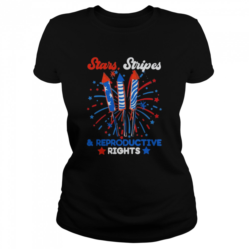 Stars Stripes and Reproductive Rights Feminist 4th of July  Classic Women's T-shirt