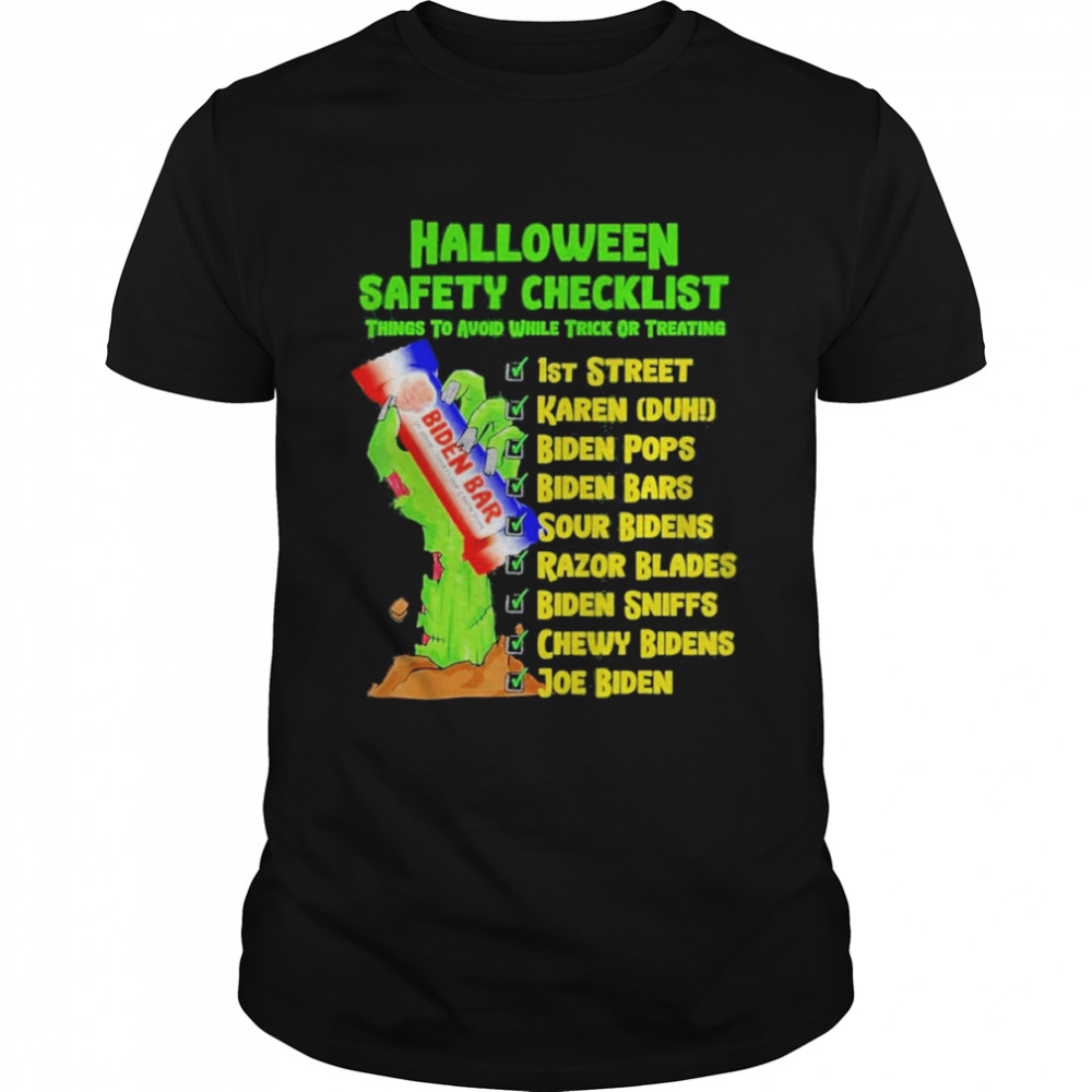 Halloween Safety Checklist Joe Biden Meme  Classic Men's T-shirt