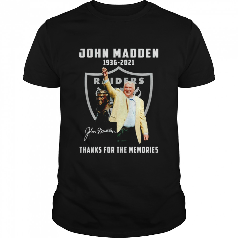 Las Vegas Raiders John Madden 1936-2021 signature shirt Classic Men's T-shirt