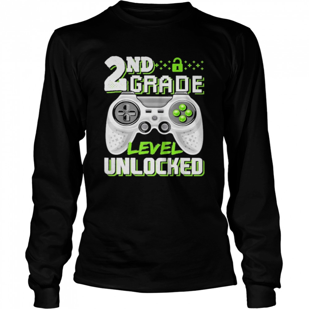 2nd Grade Level Unlocked Game shirt Long Sleeved T-shirt