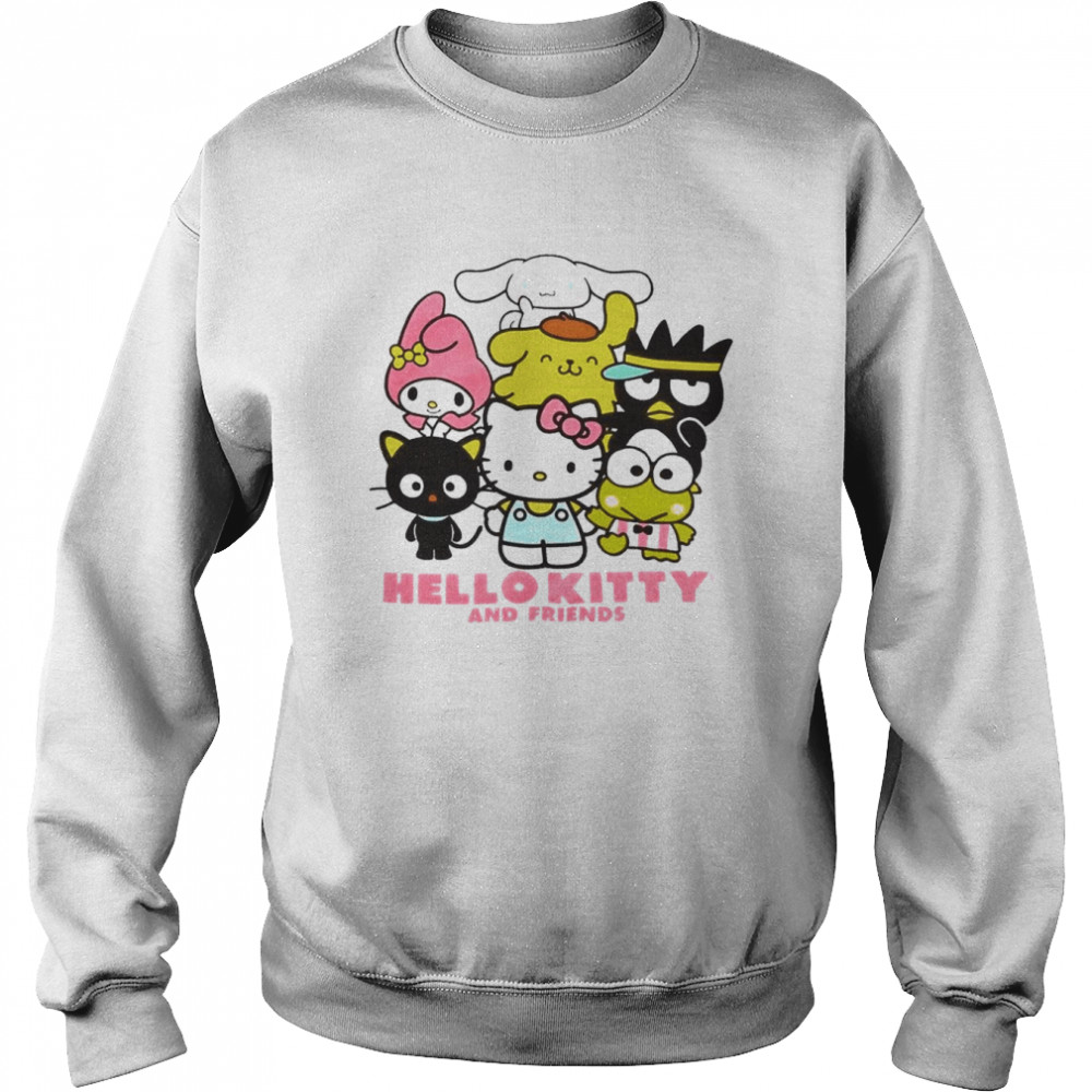 Hello Kitty And Friends Face Panel Stack Boyfriend Fit Girls T-Shirt