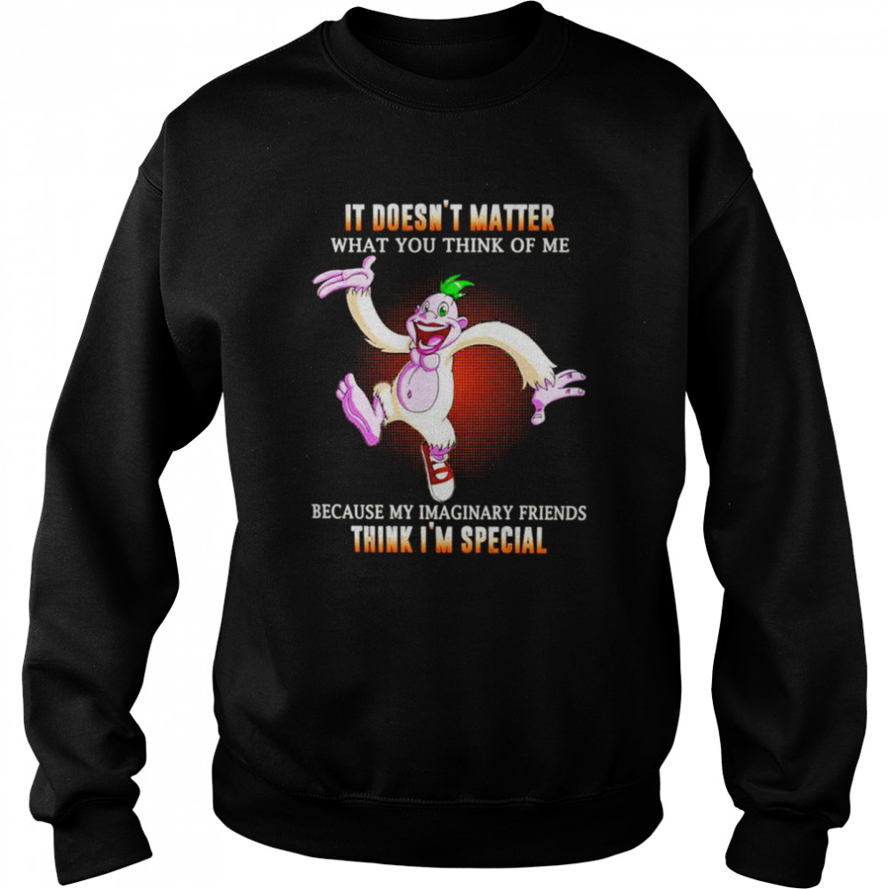 it doesnt matter what you think of me because my imaginary friends think im special unisex t shirt unisex sweatshirt