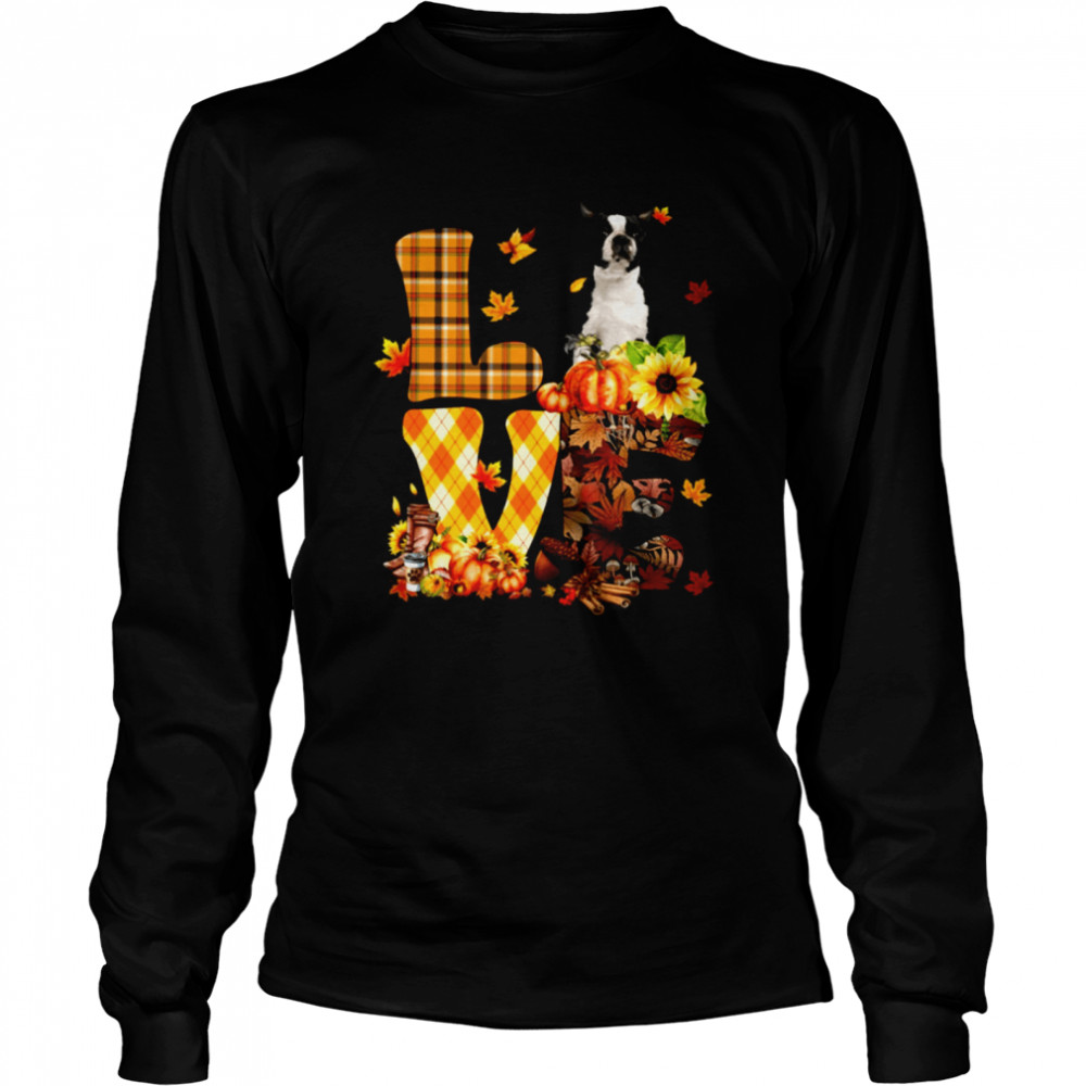 Love Autumn - BLACK Boston Terrier Classic T- Long Sleeved T-shirt