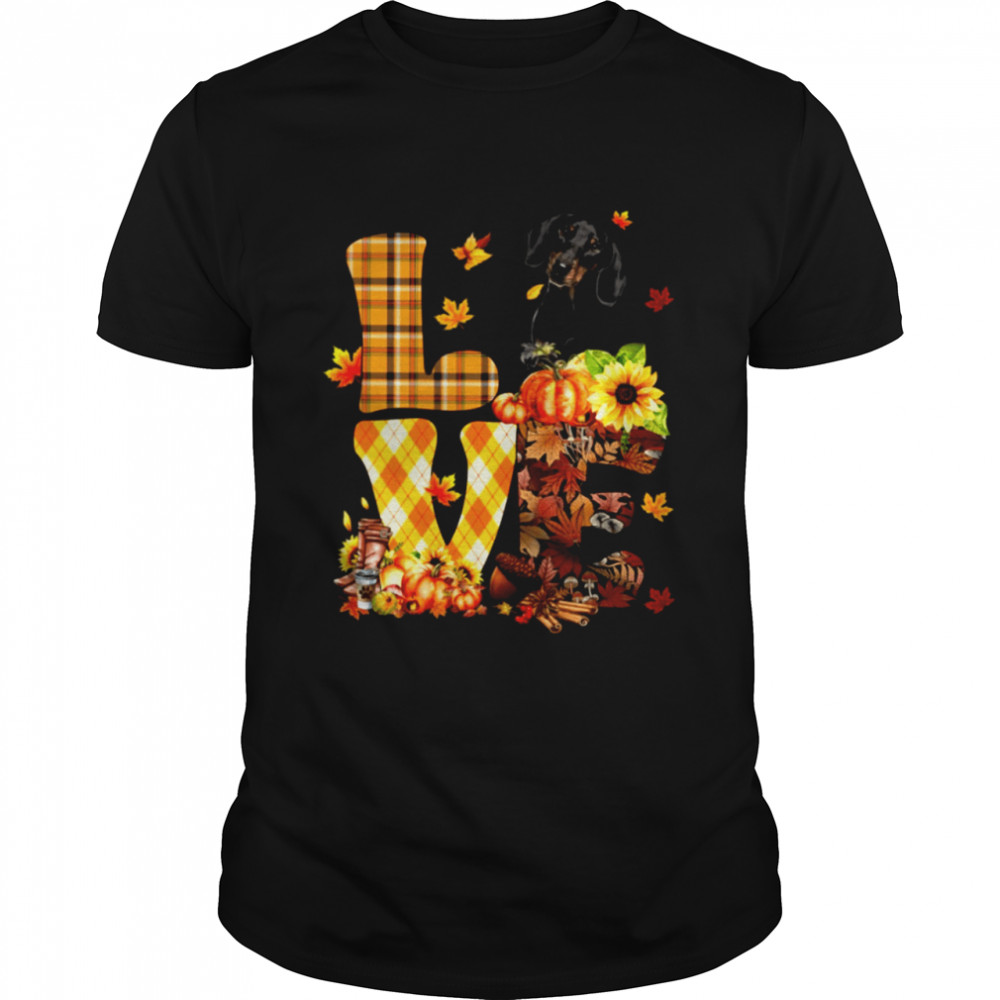 Love Autumn - BLACK Dachshund Classic T- Classic Men's T-shirt