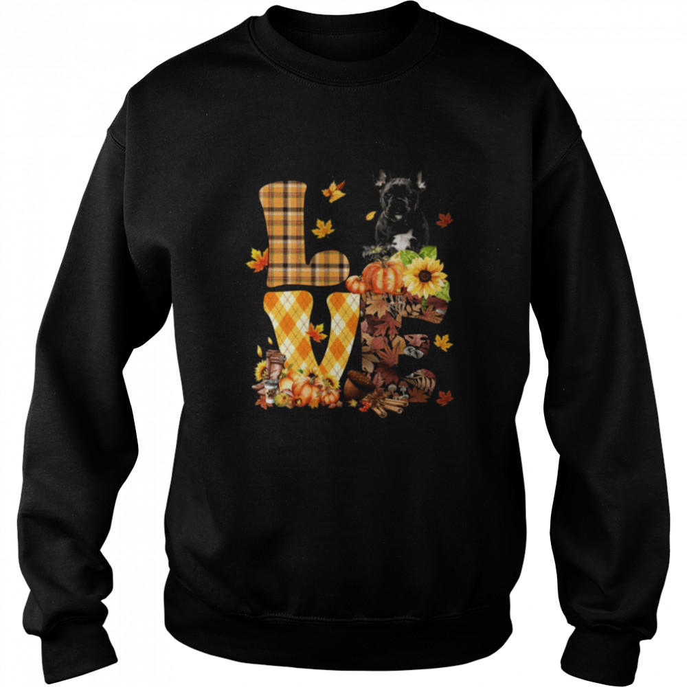love autumn black french bulldog classic t unisex sweatshirt