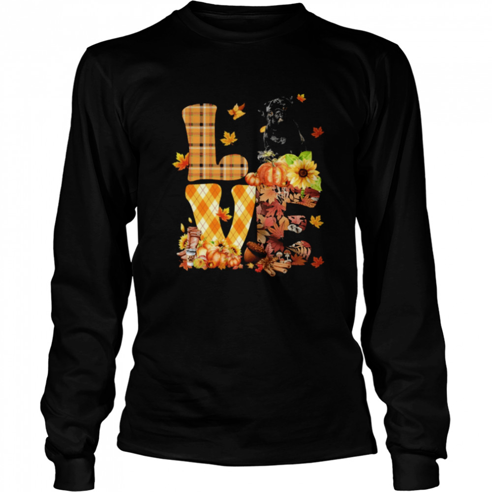 love autumn black pug classic t long sleeved t shirt