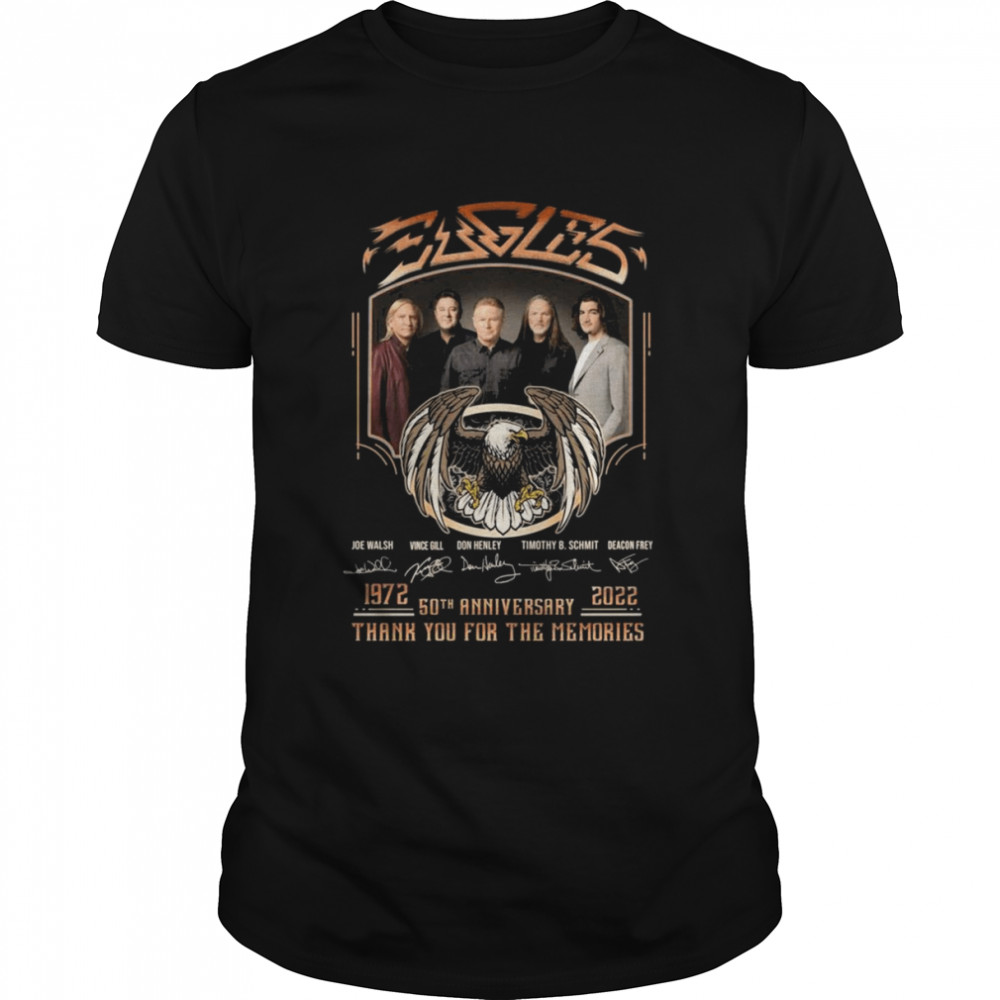 1972-2022 Thank You For The Memories Of Eagles 50th Anniversary Signature  Classic Men's T-shirt