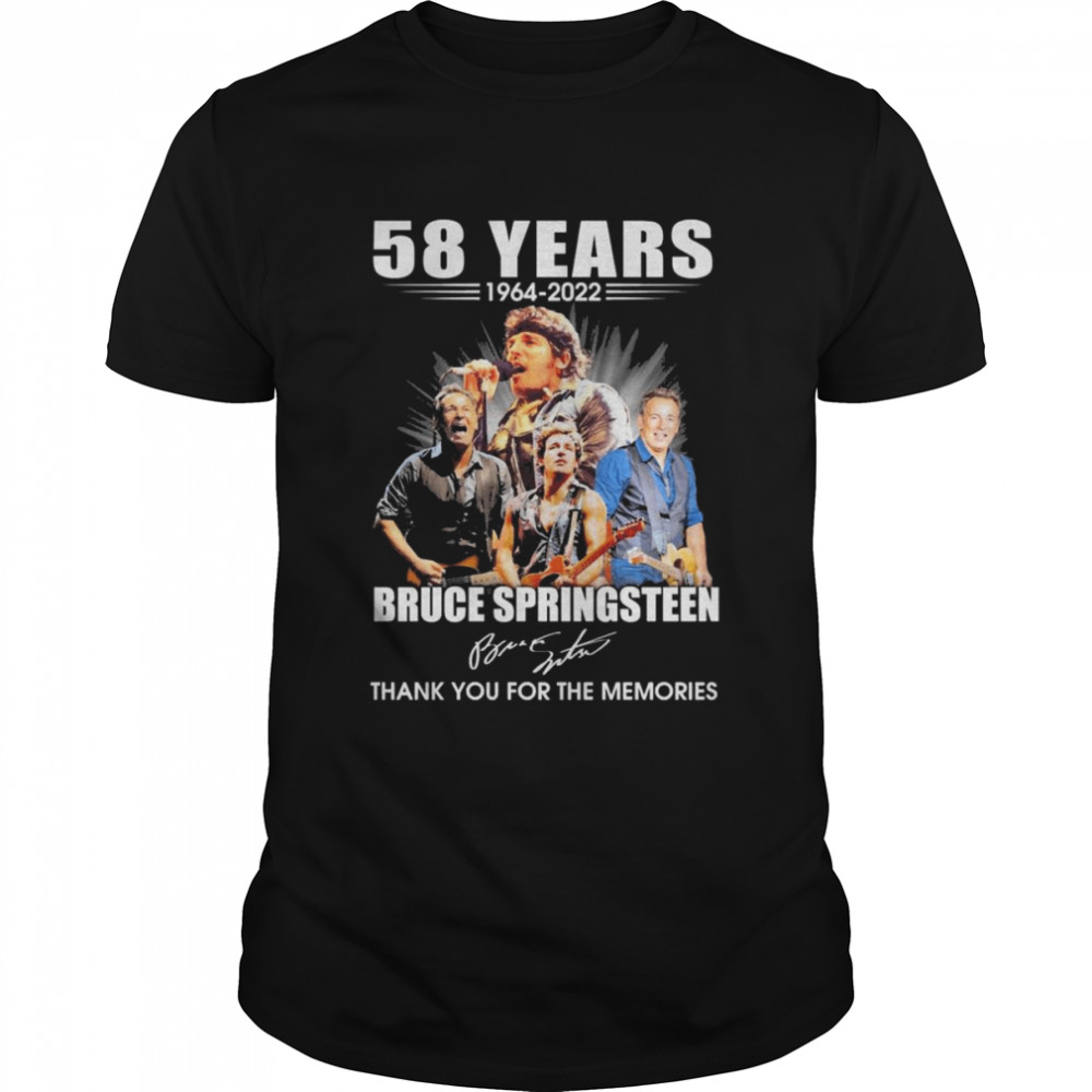 58 Years 1964-2022 Bruce Springsteen Signatures Thank You For The Memories Shirt