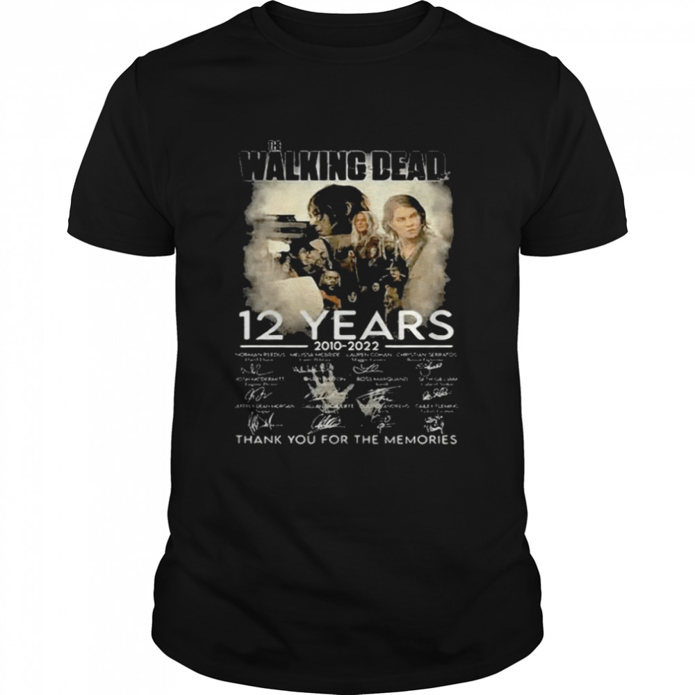 Gtafashionshop 12 years 2010 2022 The Walking Dead Signatures Thank You For The Memories T- Classic Men's T-shirt