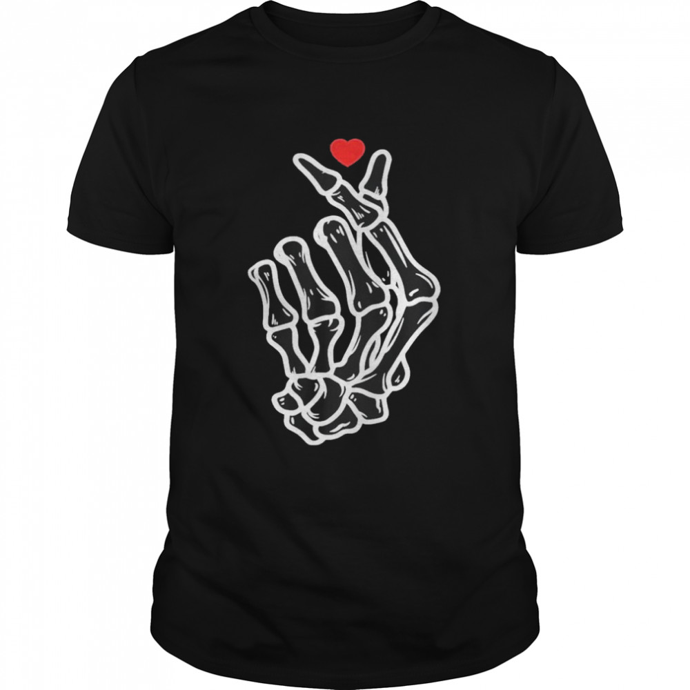 2022 korean hand Sign Finger Heart Hand I Love You Skeleton Hand T- Classic Men's T-shirt
