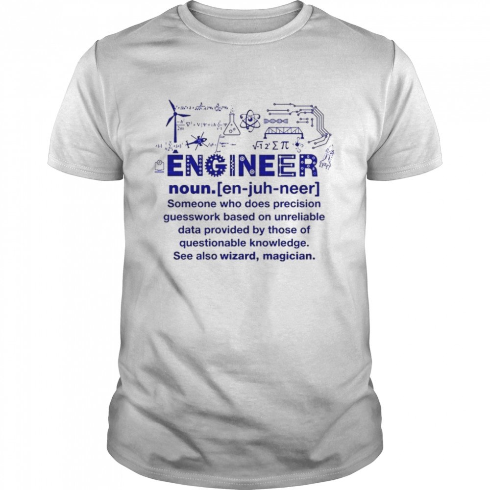 Engineer Funny Noun Slogan Joke Cool Saying Sarcastic Wizard shirt Classic Men's T-shirt