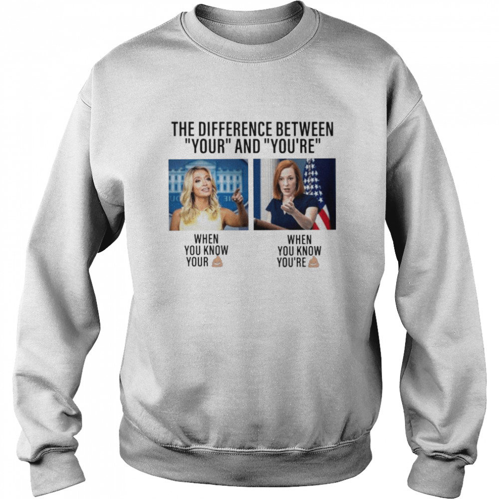 The Difference between your and you’re shirt Unisex Sweatshirt