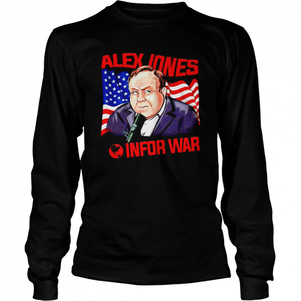 Alex Jones Infor War Flag USA  Long Sleeved T-shirt