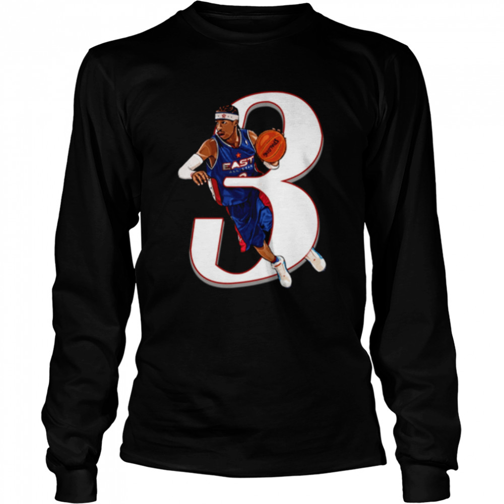 Allen Iverson All Star Game Inspired Throwback Nba Graphic shirt Long Sleeved T-shirt
