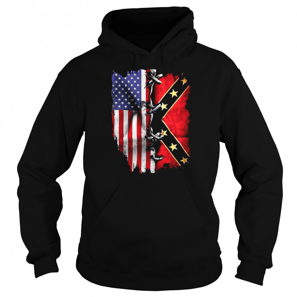 American flag and Confederate Flag shirt Unisex Hoodie